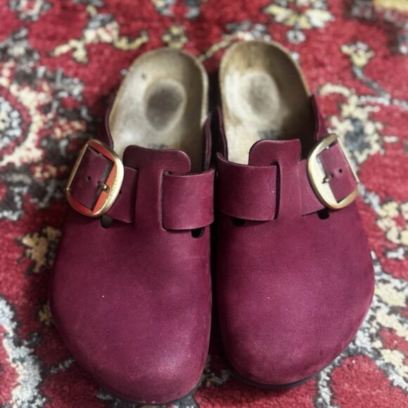 BIRKENSTOCK Boston Big Buckle Clog Maroon Berry Crush size EU 40 US 9.5/10 - Picture 1 of 9